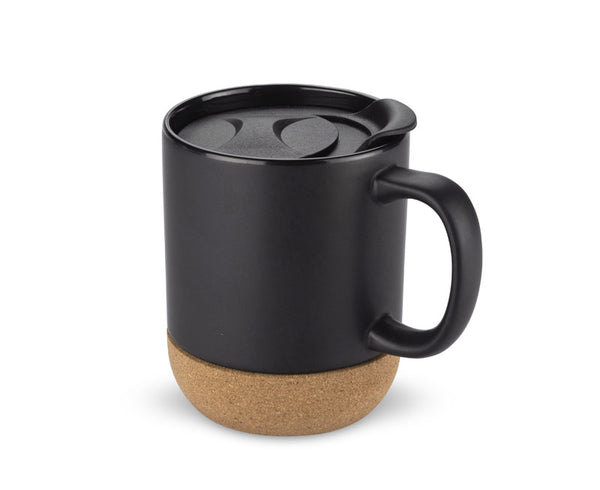 Krūze ar vāciņu melna SOFTEL 300 ml