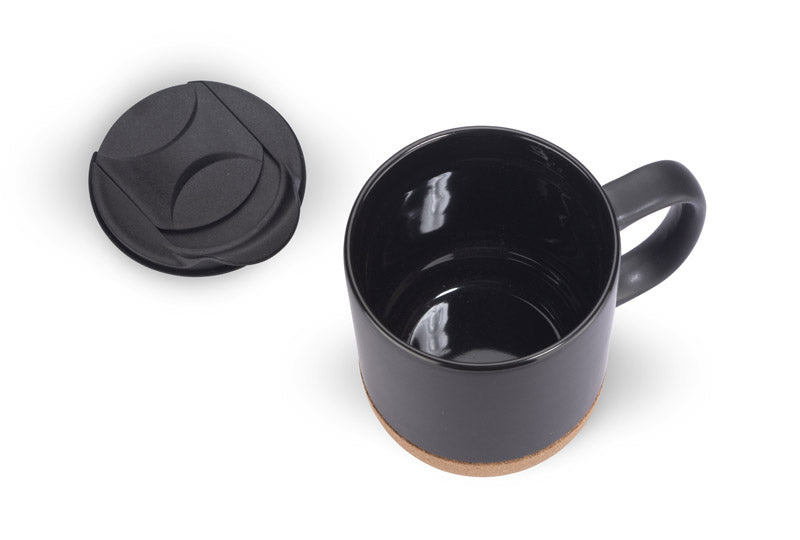 Krūze ar vāciņu melna SOFTEL 300 ml