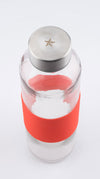 Stikla ūdens pudele GLASSI 510 ml ar sarkanu gumiju