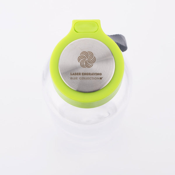 Ūdens ūdens pudele CLEAR 500 ml ar lime krāsas vāciņu