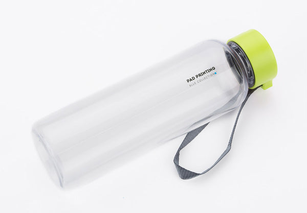 Ūdens ūdens pudele CLEAR 500 ml ar lime krāsas vāciņu