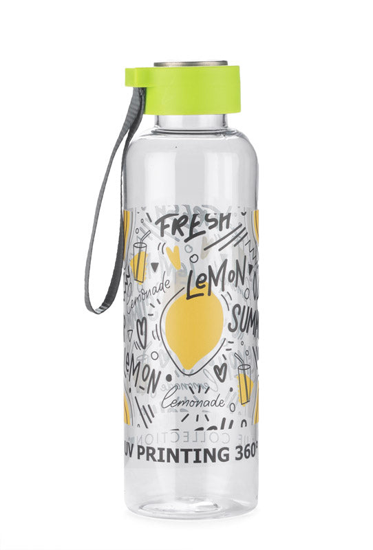 Ūdens ūdens pudele CLEAR 500 ml ar lime krāsas vāciņu