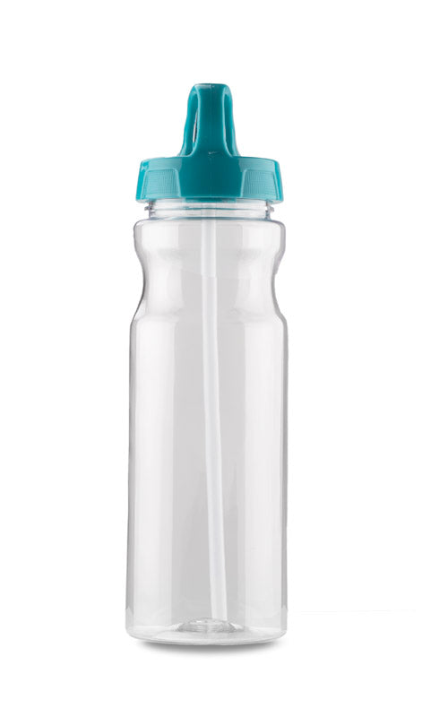 Ūdens pudele ar salmiņu un zilu vāciņu TRANCE 700 ml