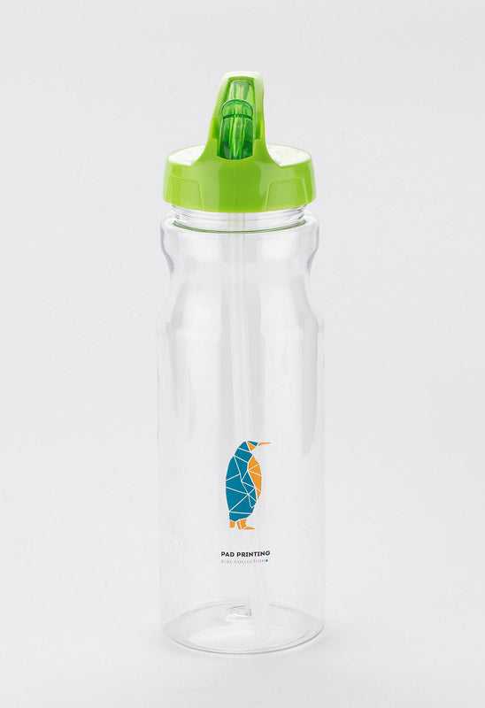 Ūdens pudele ar salmiņu un zaļu vāciņu TRANCE 700 ml