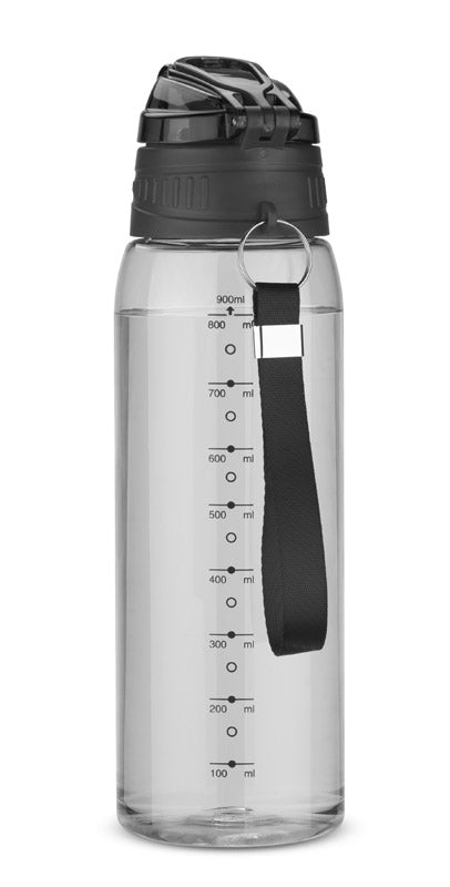 Ūdens pudele melna ar mērtrauku KOLTER 900 ml