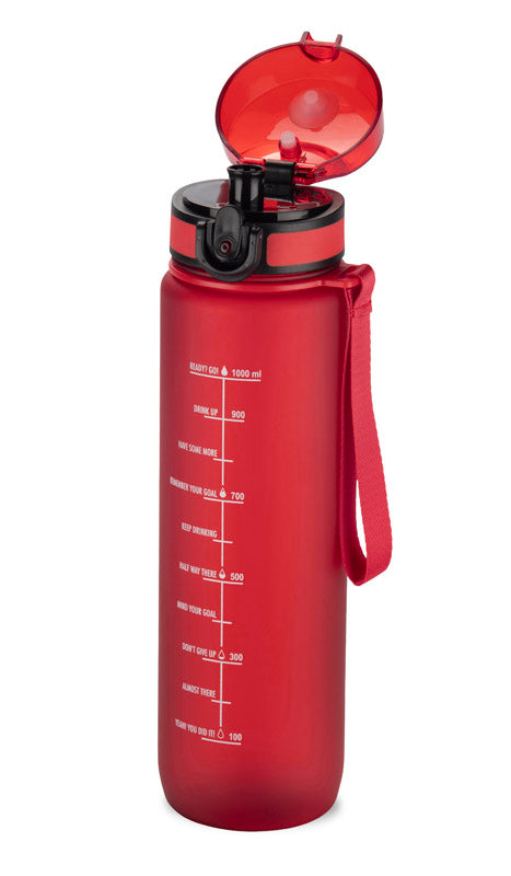 Motivācijas ūdens pudele sarkana 1000 ml MOTIVA