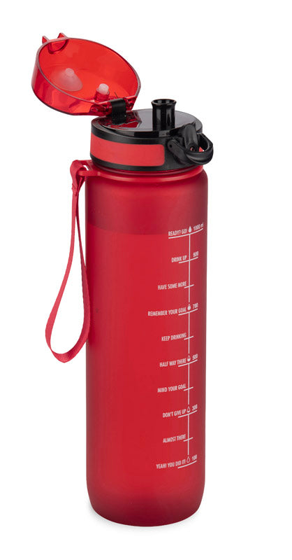 Motivācijas ūdens pudele sarkana 1000 ml MOTIVA