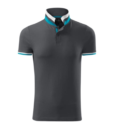 Vīriešu polo krekls COLLAR UP dark grey