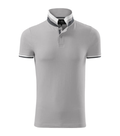 Vīriešu polo krekls COLLAR UP light grey