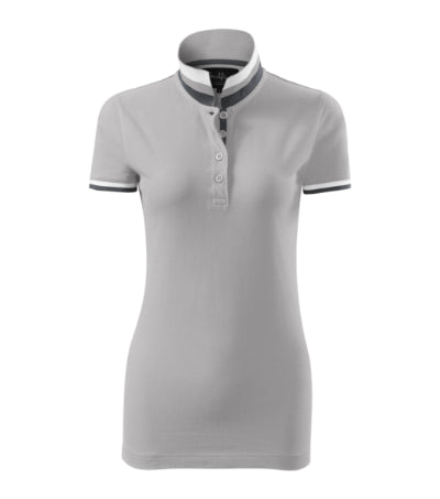 Sieviešu polo krekls COLLAR UP light grey