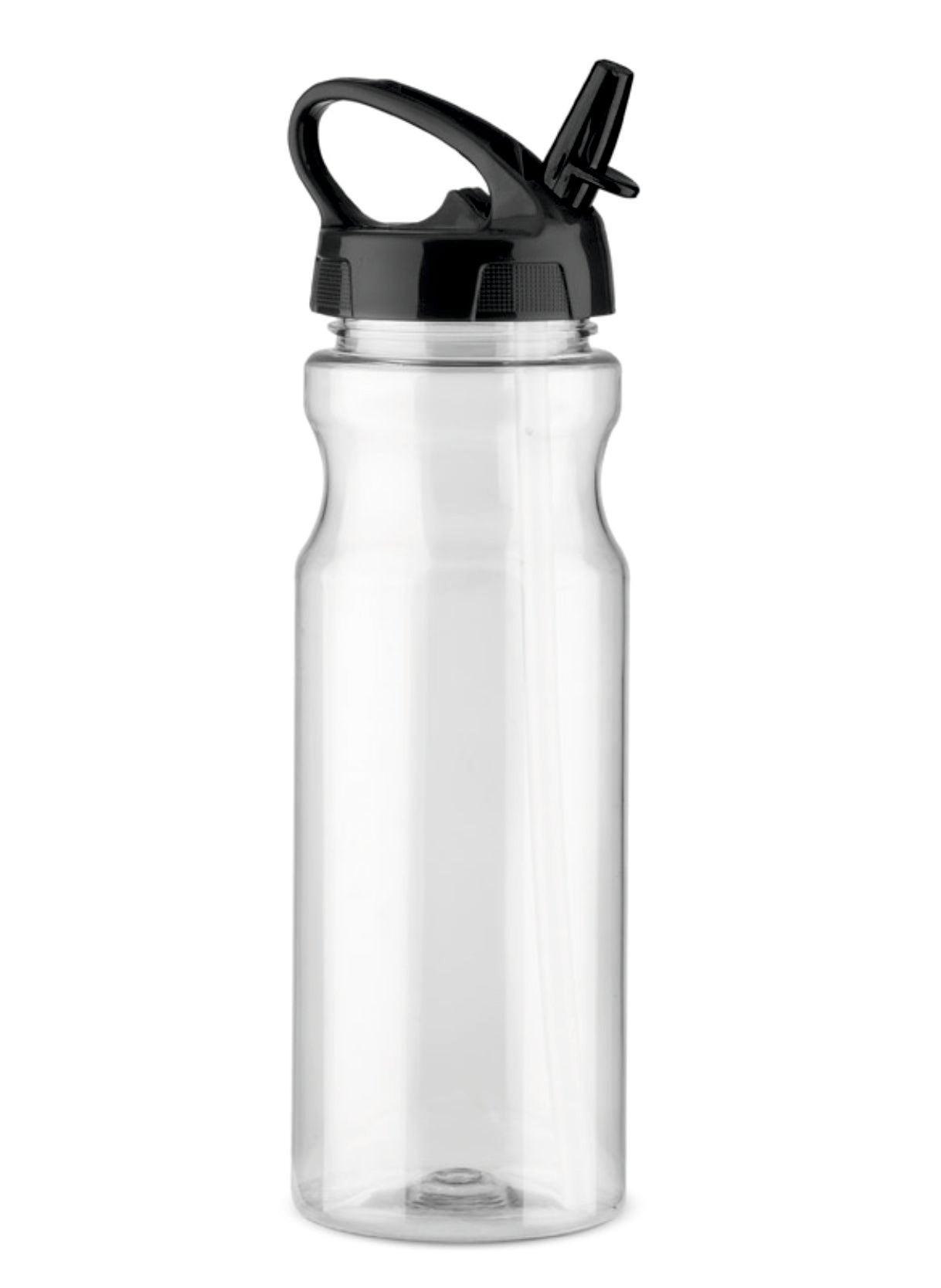 Ūdens pudele ar salmiņu un melnu vāciņu TRANCE 700 ml