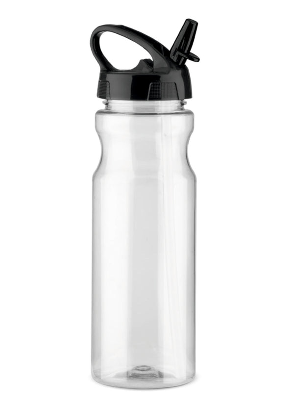 Ūdens pudele ar salmiņu un melnu vāciņu TRANCE 700 ml