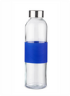 Stikla ūdens pudele GLASSI 510 ml ar zilu gumiju