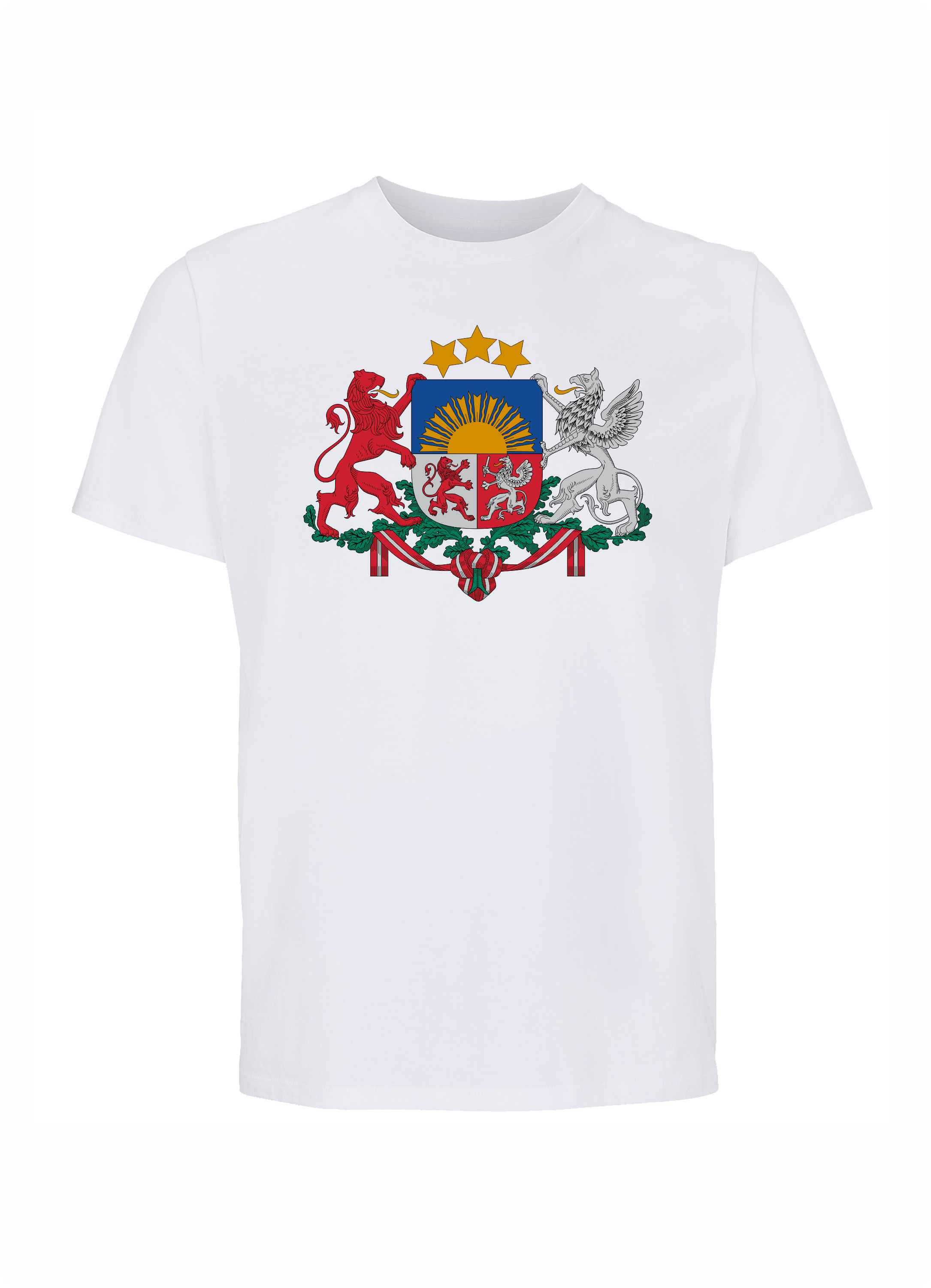 T-krekls ar Latvijas ģērboni balts