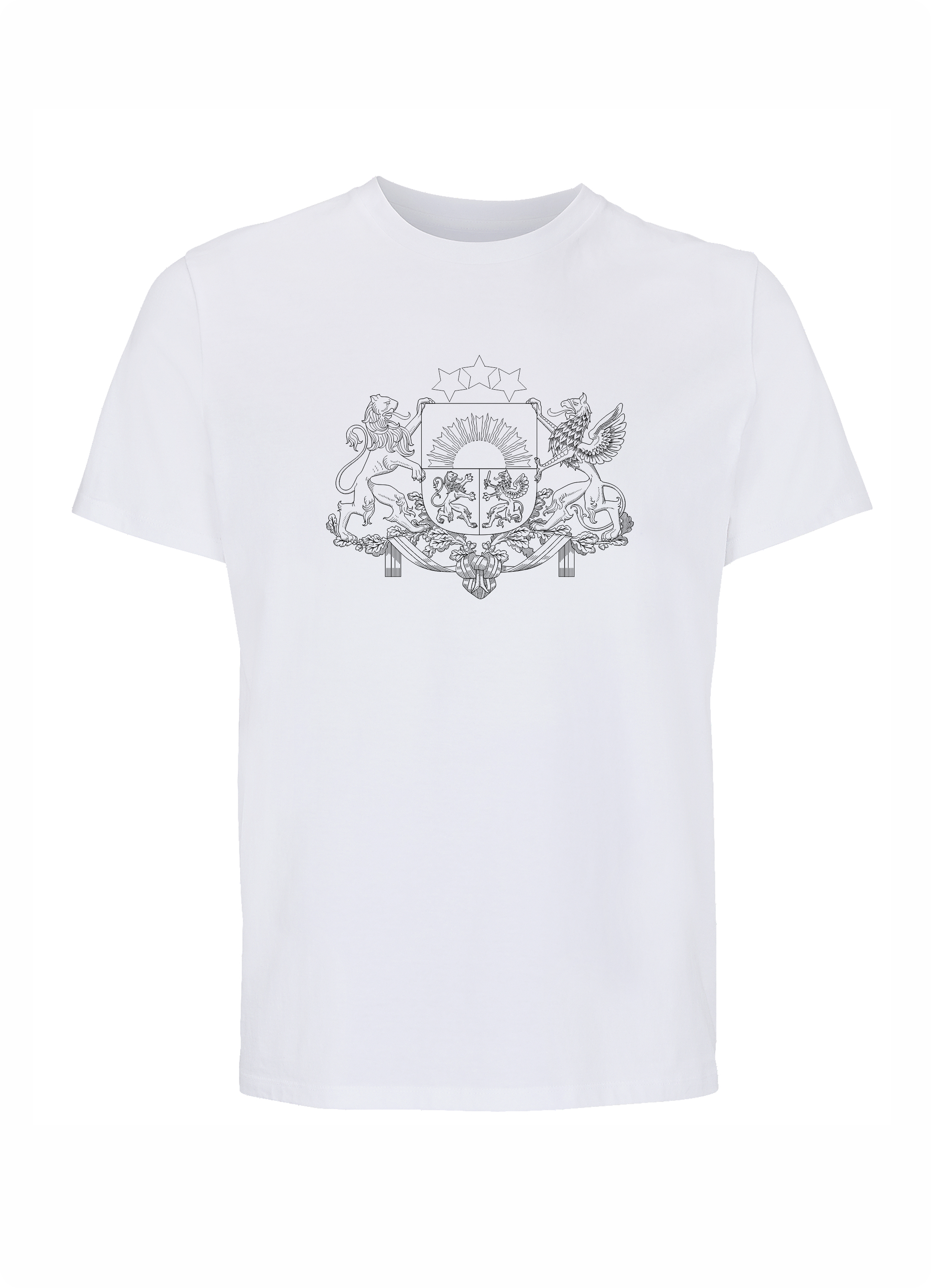 T-krekls ar Latvijas ģērboni balts