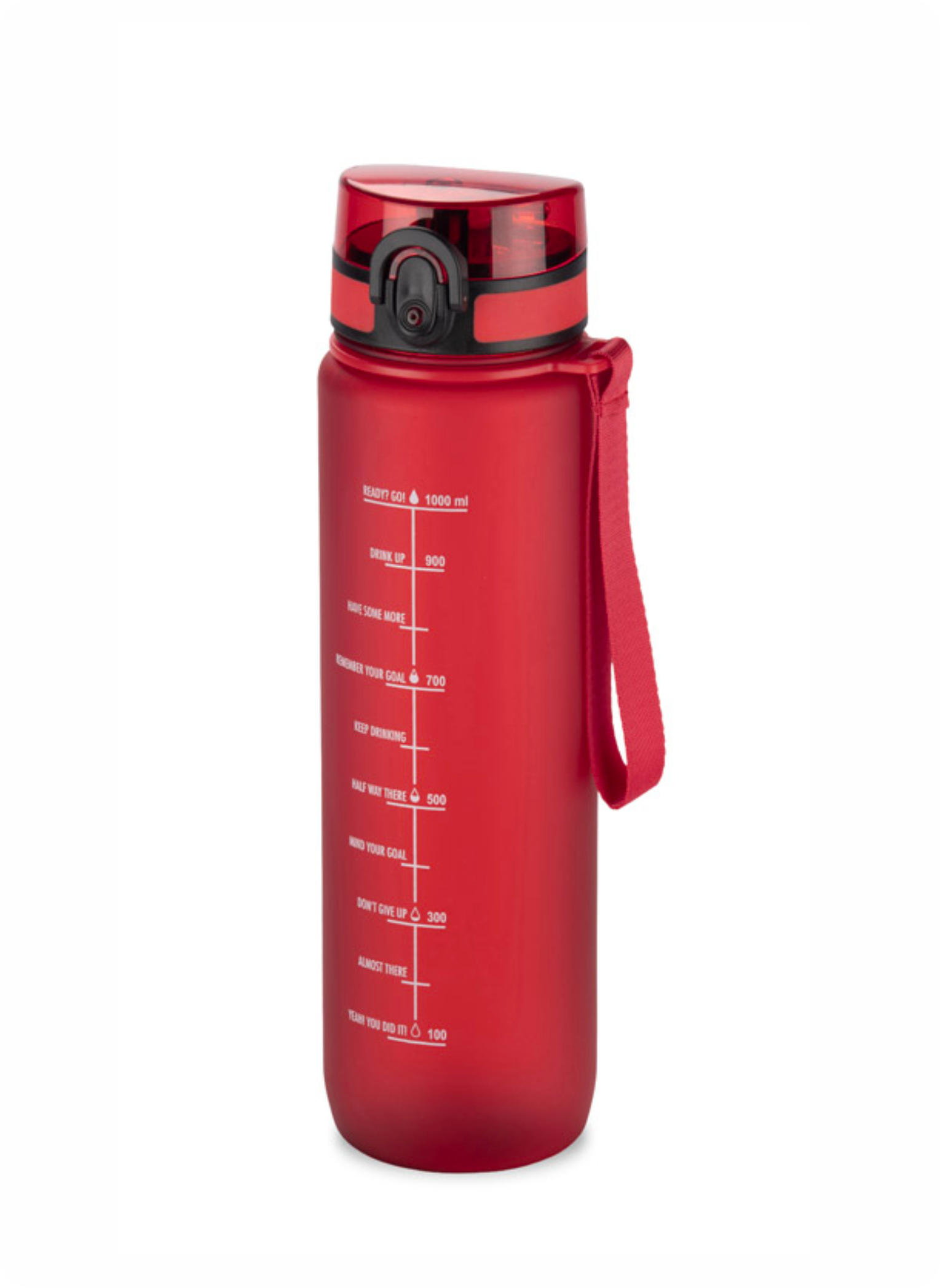 Motivācijas ūdens pudele sarkana 1000 ml MOTIVA