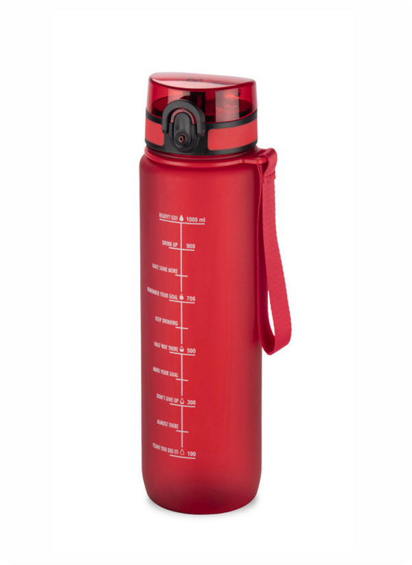 Motivācijas ūdens pudele sarkana 1000 ml MOTIVA