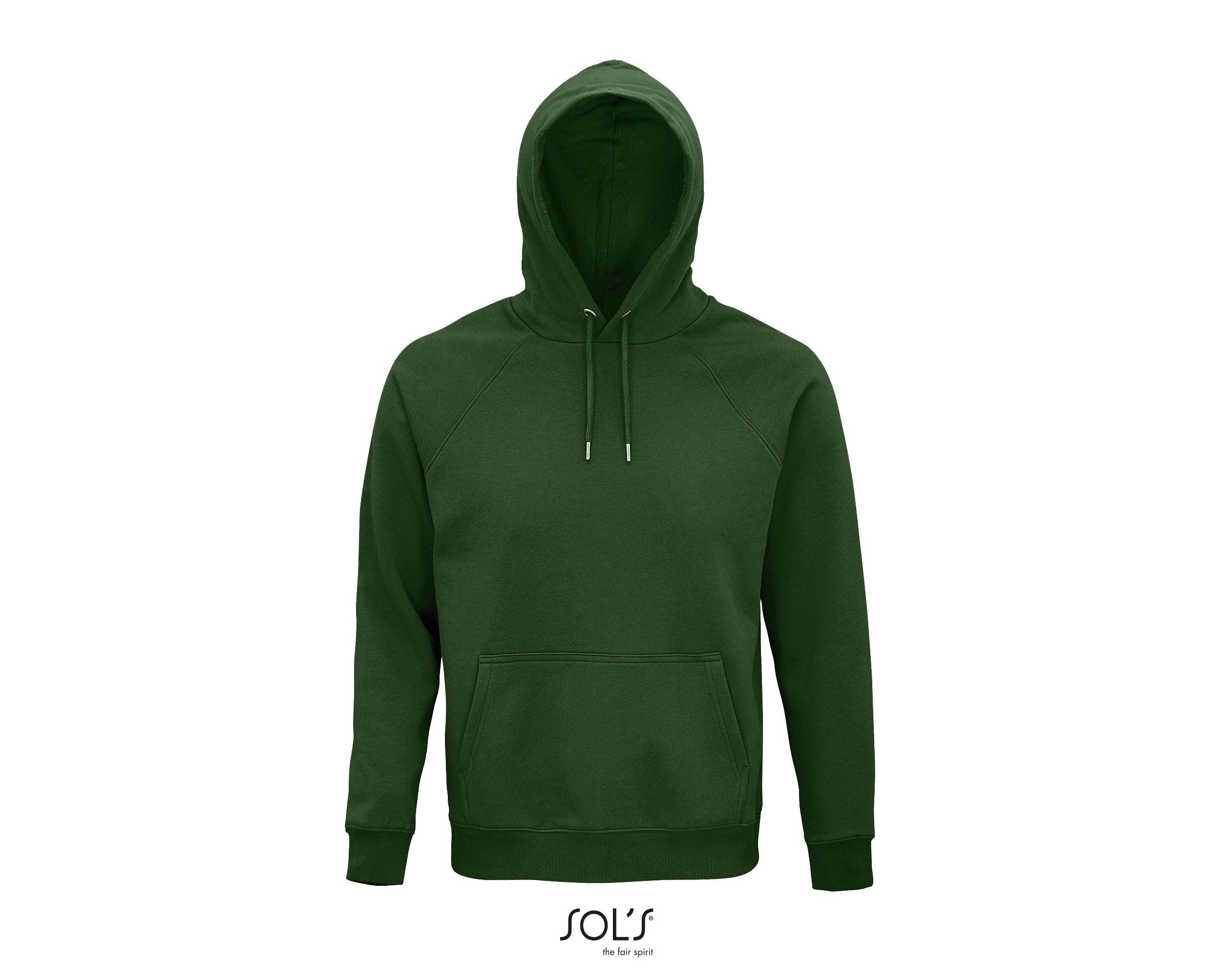 Hoodie unisex tumši zaļā krāsā - www.printworks.lv