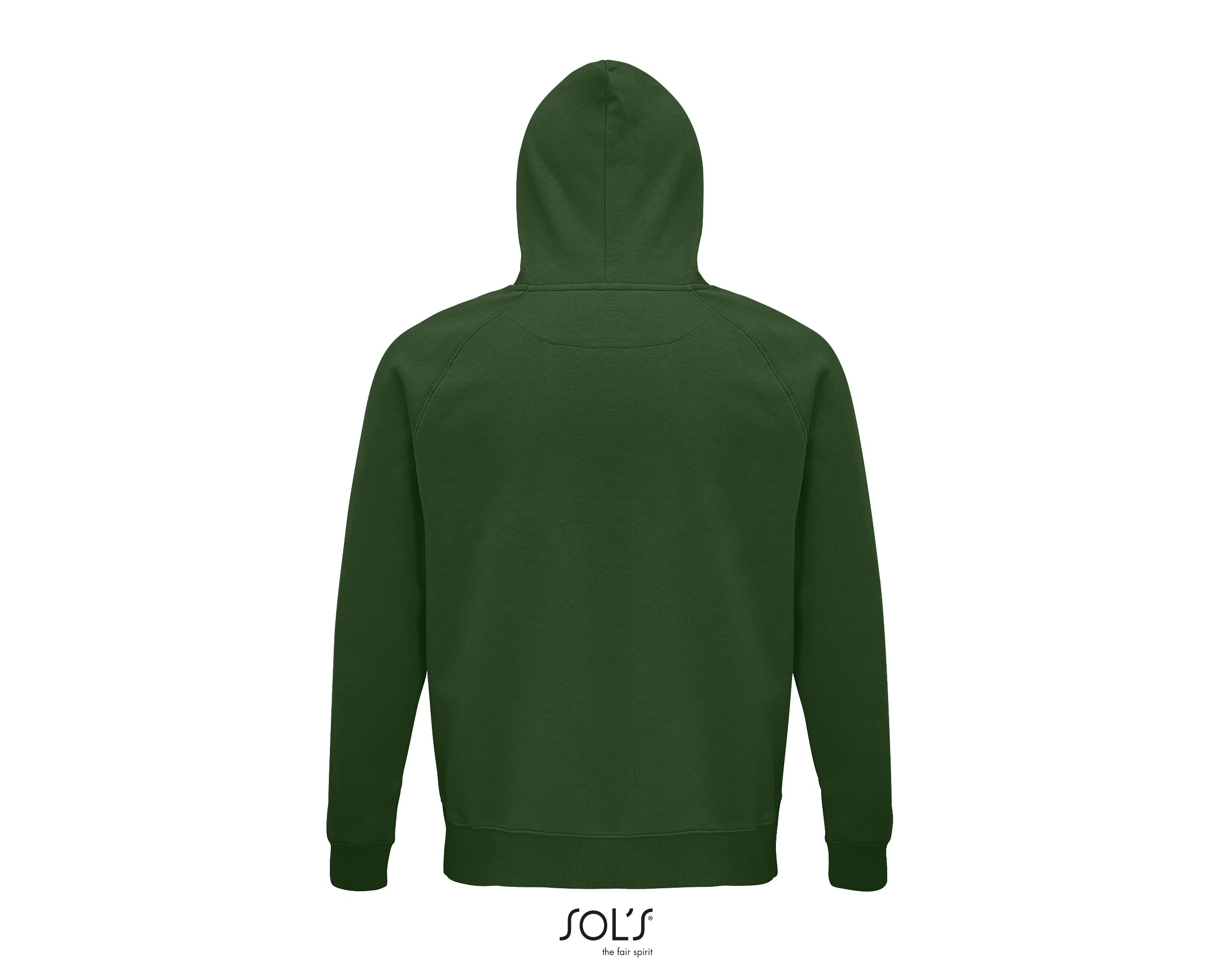 Hoodie unisex tumši zaļā krāsā - www.printworks.lv