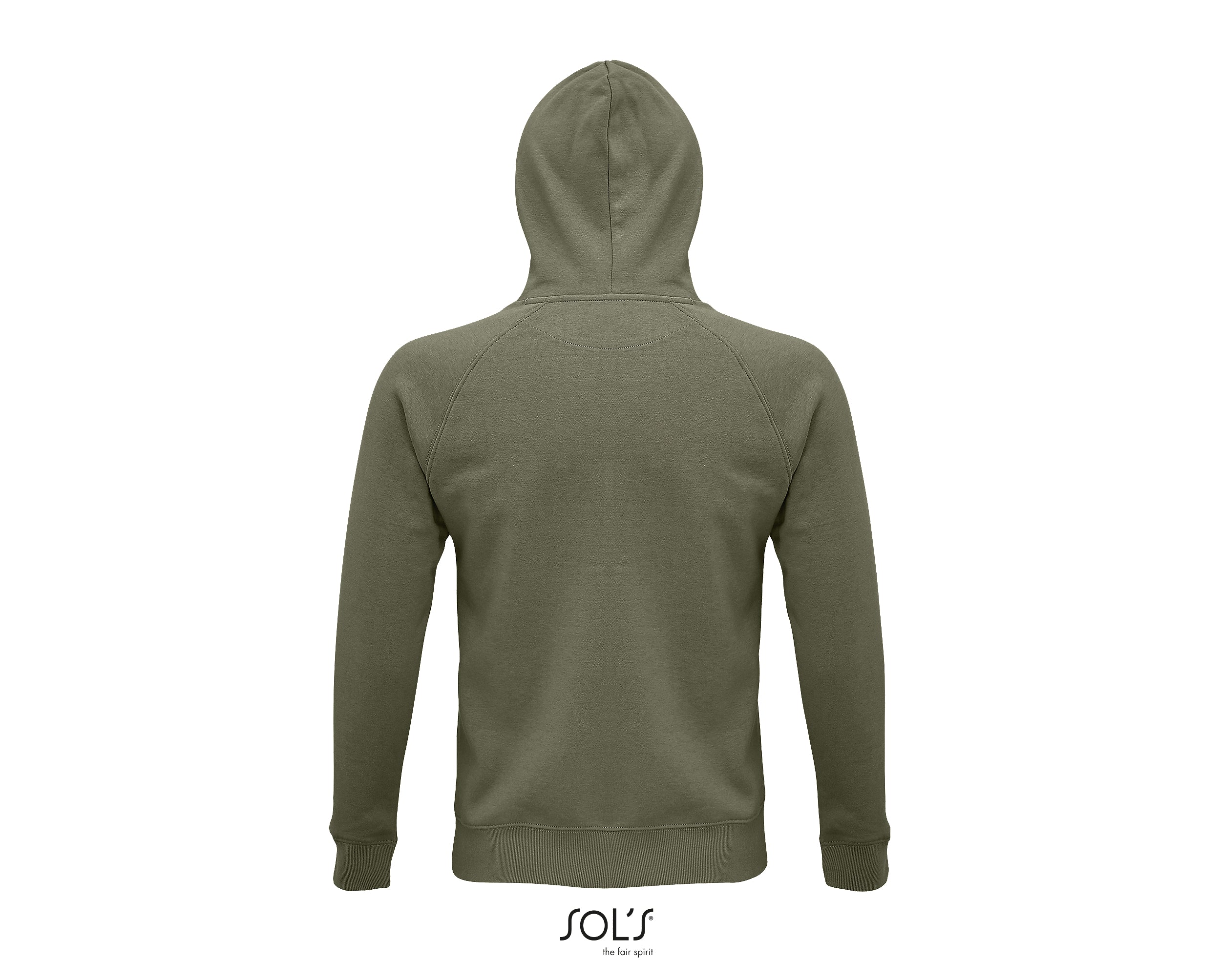 Hoodie unisex haki krāsā - www.printworks.lv