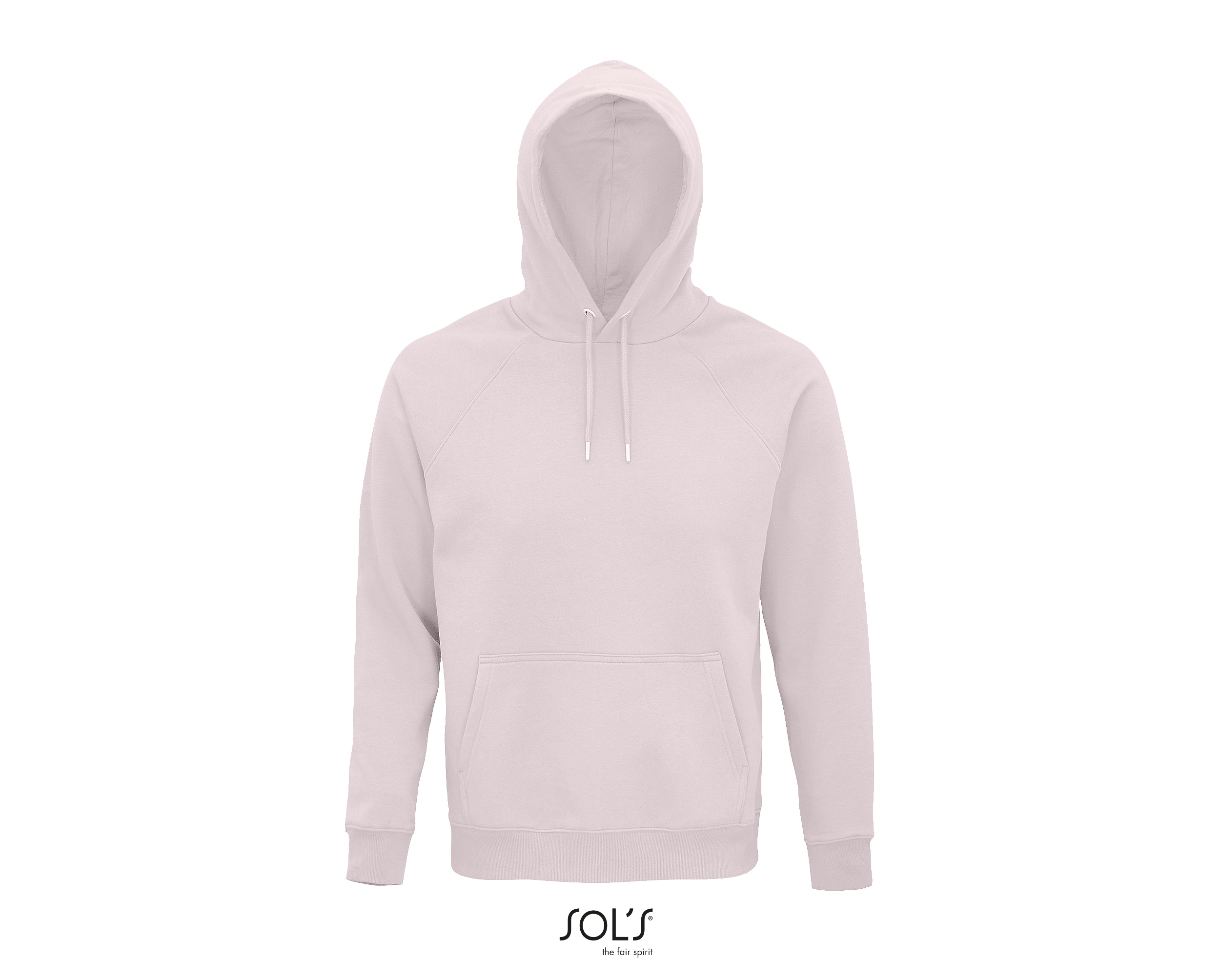 Hoodie unisex gaiši roza krāsā - www.printworks.lv