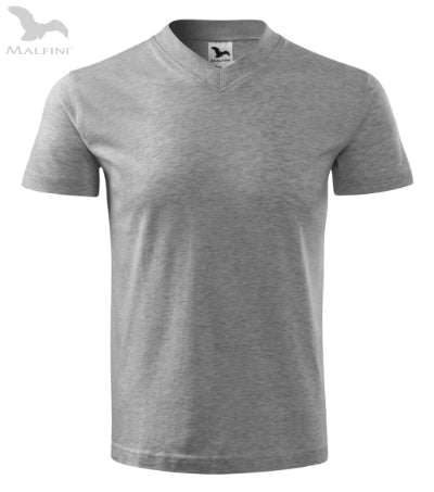 Unisex T-krekls V-neck 102 dark gray melange