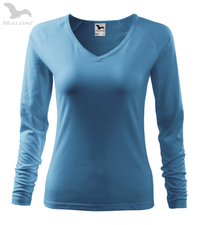 Sieviešu T-krekls ar garām piedurknēm Elegange 127 azure blue
