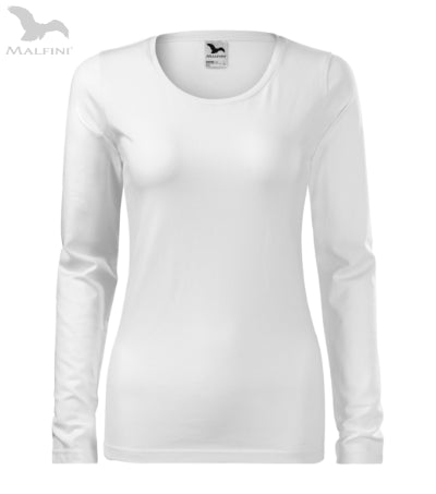 Sieviešu T-krekls ar garām piedurknēm Slim 139 white