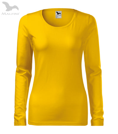 Sieviešu T-krekls ar garām piedurknēm Slim 139 yellow