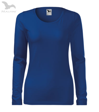 Sieviešu T-krekls ar garām piedurknēm Slim 139 royal blue