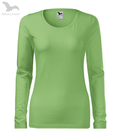 Sieviešu T-krekls ar garām piedurknēm Slim 139 grass green
