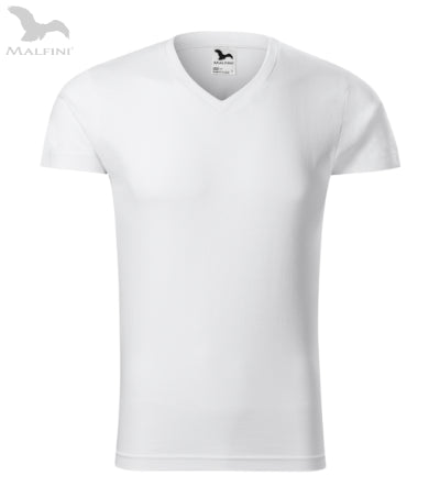 Vīriešu T-krekls Slim Fit V-neck 146 white