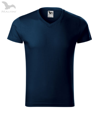 Vīriešu T-krekls Slim Fit V-neck 146 navy blue