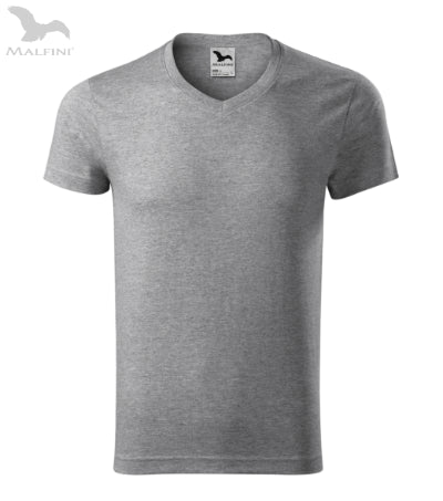 Vīriešu T-krekls Slim Fit V-neck 146 dark gray melange