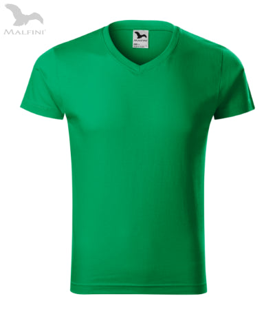Vīriešu T-krekls Slim Fit V-neck 146 kelly green