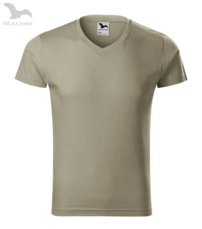 Vīriešu T-krekls Slim Fit V-neck 146 light khaki