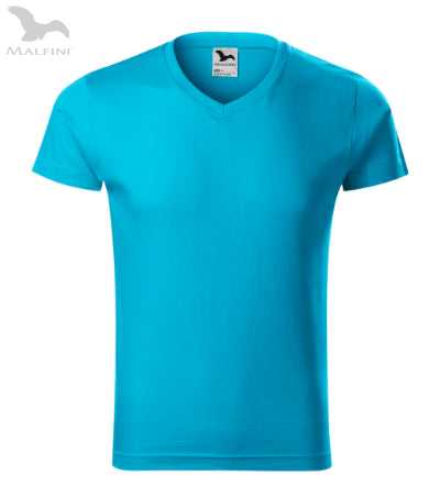 Vīriešu T-krekls Slim Fit V-neck 146 blue atoll