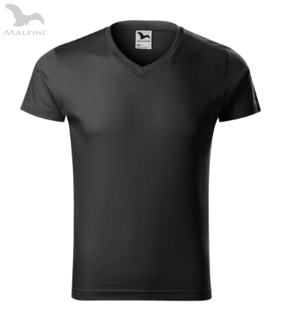 Vīriešu T-krekls Slim Fit V-neck 146 ebony gray