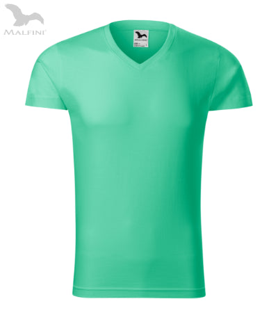 Vīriešu T-krekls Slim Fit V-neck 146 mint