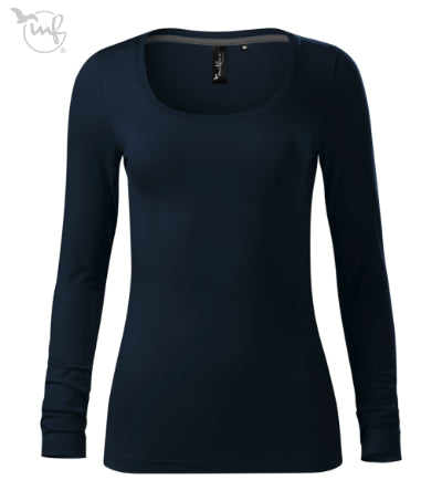 Sieviešu T-krekls ar garām piedurknēm Brave 156 navy blue