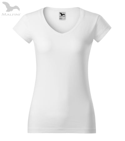 Sieviešu T-krekls Fit V-neck 162 white