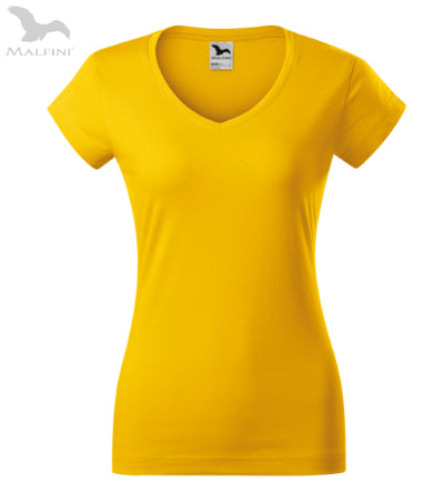 Sieviešu T-krekls Fit V-neck 162 yellow