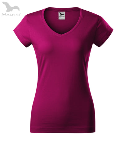 Sieviešu T-krekls Fit V-neck 162 fuchsia red
