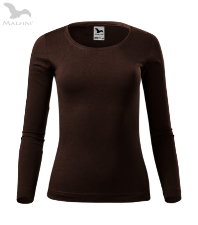 Sieviešu T-krekls ar garām piedurknēm Fit-T LS 169 coffee