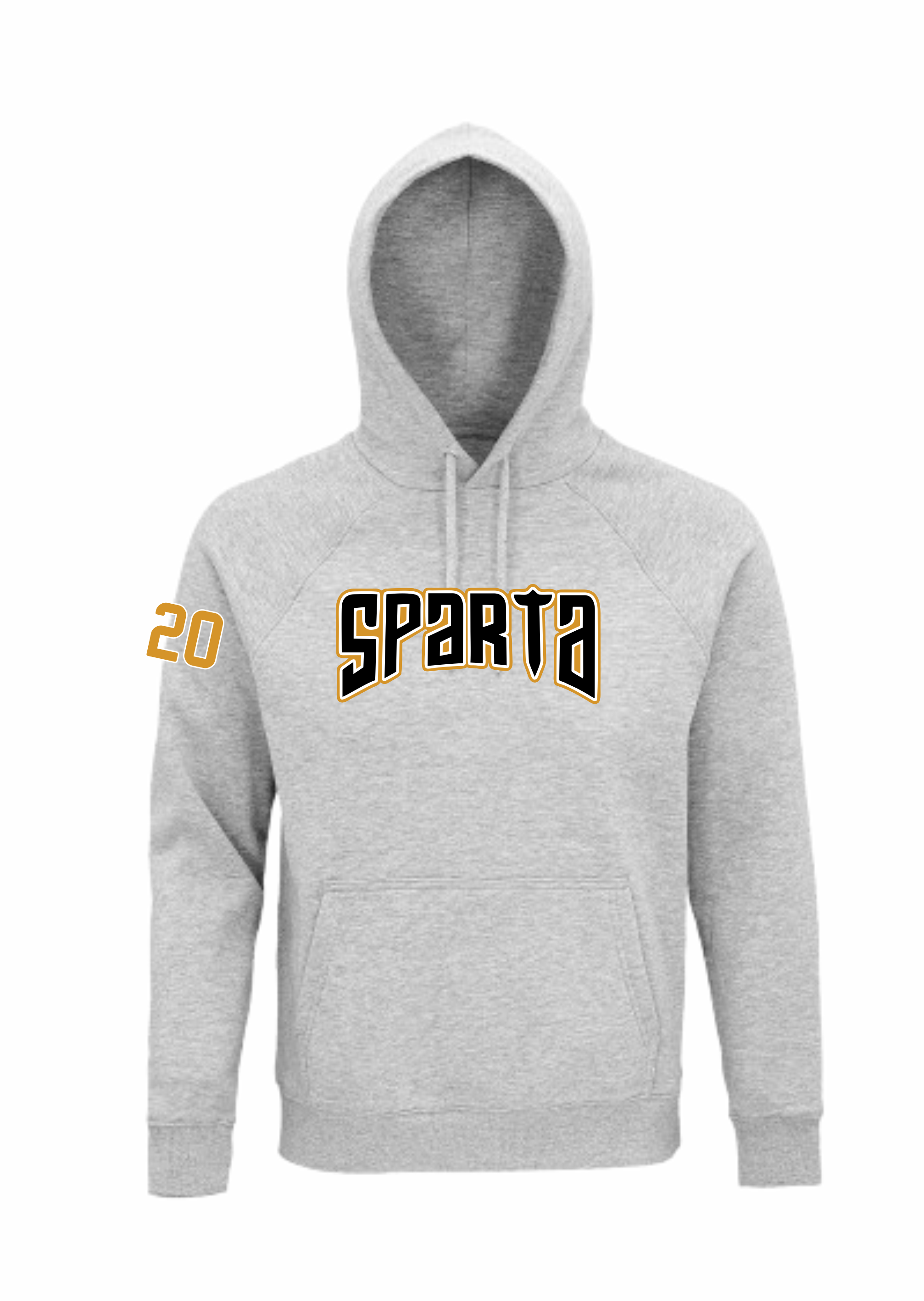 HK Sparta hoodie pelēks dizains #2