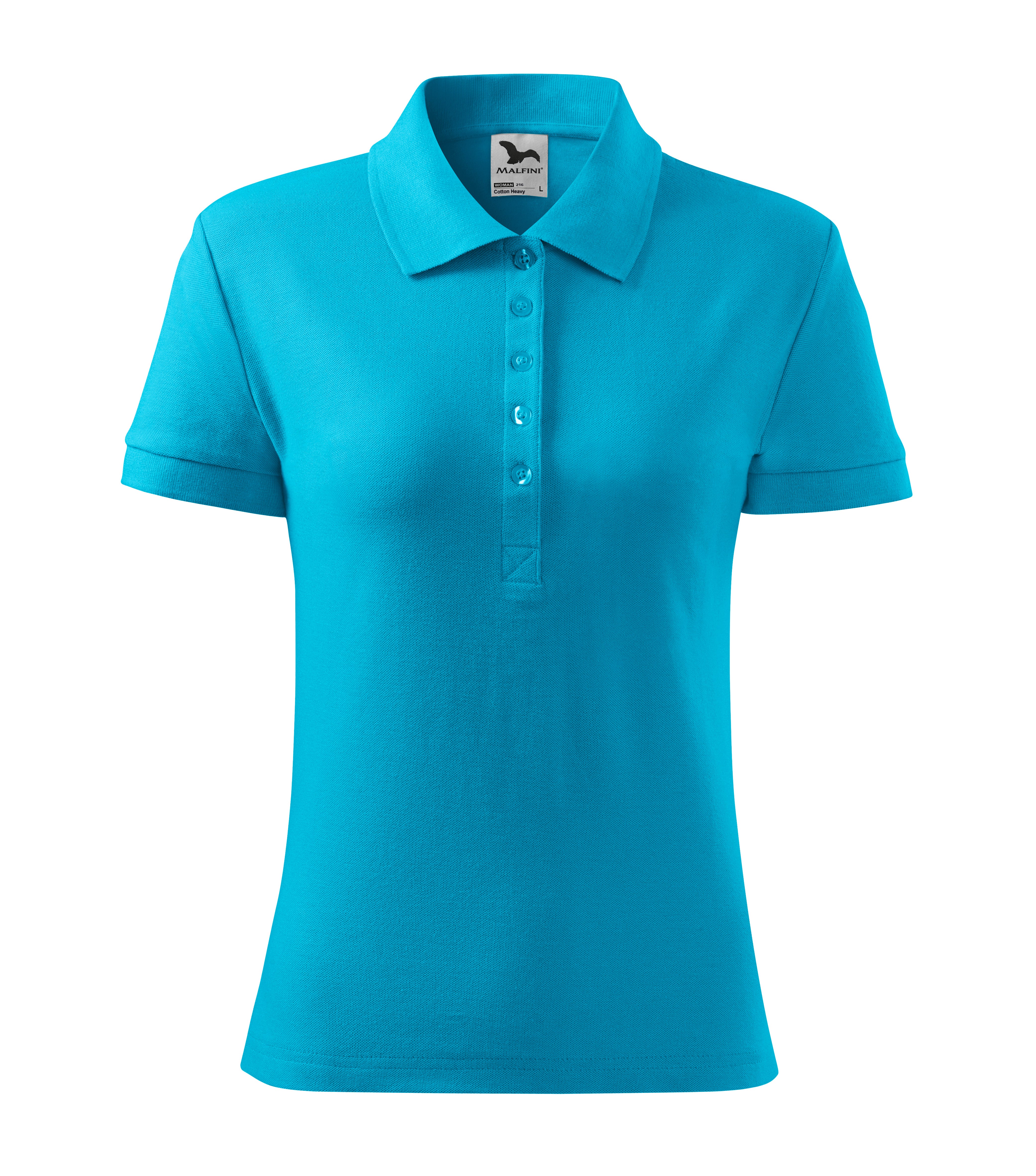Sieviešu polo krekls COTTON HEAVY 216 blue atoll