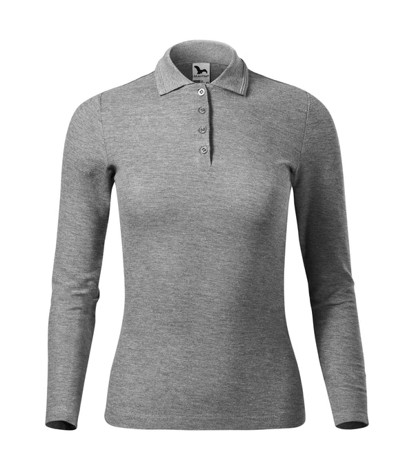 Sieviešu polo krekls PIQUE POLO LS 231 dark gray melange