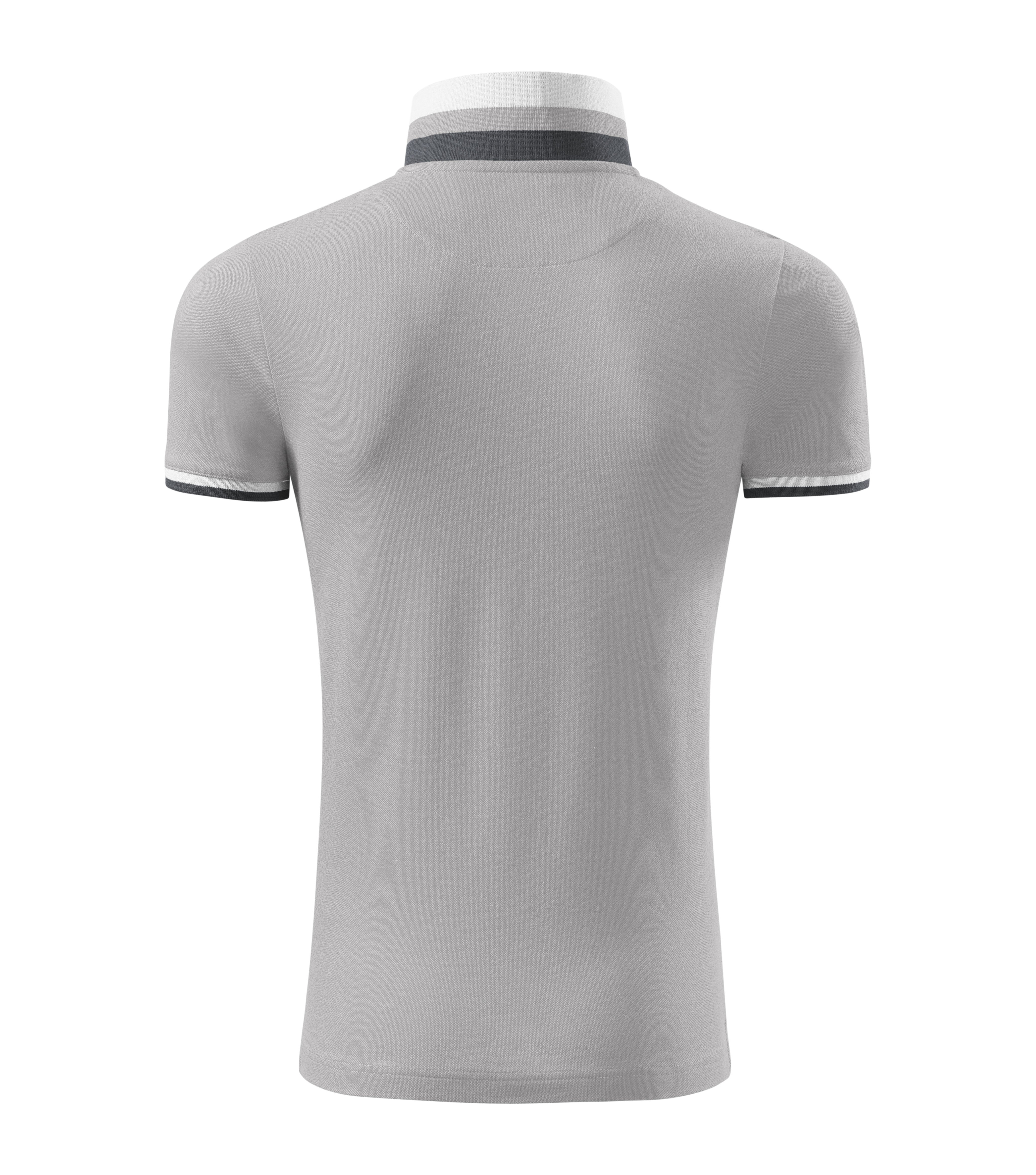 Vīriešu polo krekls COLLAR UP silver gray