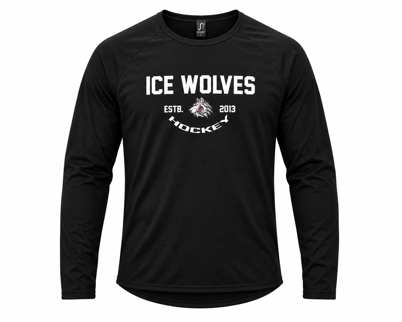 HK Ice wolves sporta t-krekls ar garam piedurknēm ar apdruku dizains #1