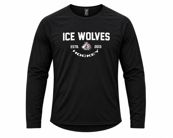 HK Ice wolves sporta t-krekls ar garam piedurknēm ar apdruku dizains #1